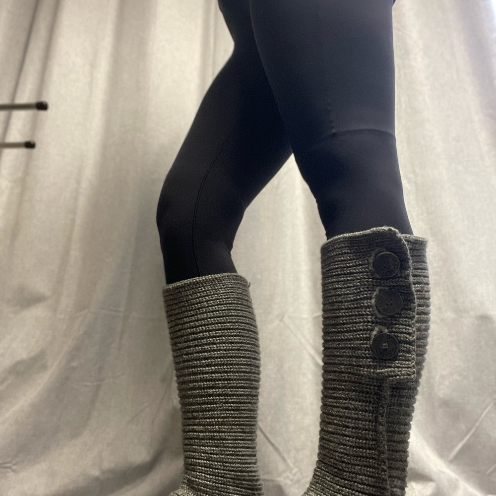 UGG Charcoal Knit Button Boots - Picture 3 of 16